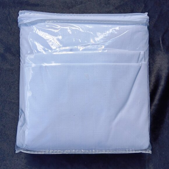 White Linen Blackout Curtains 41 x 83 Curtain Panels Pinch Pleat Back Tabs PAIR - Picture 9 of 16